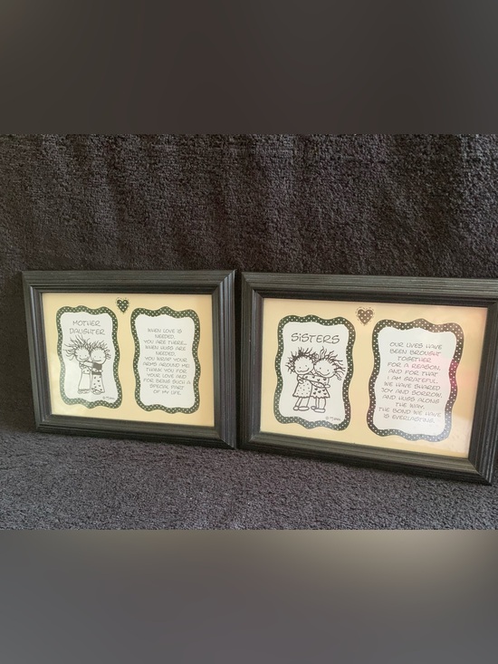 Marci Other - Vintage Black Framed Sisters and Mother-Daughter Wall Art Pair By Marci